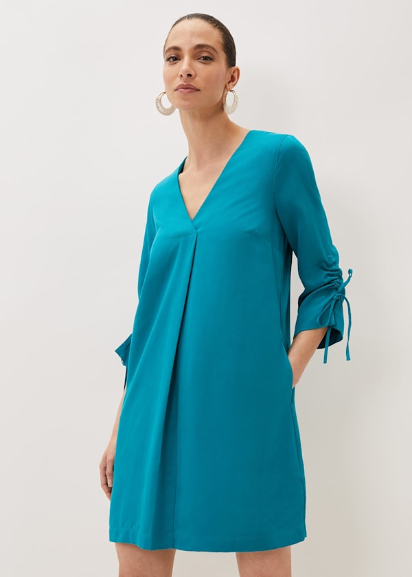 Ceiara Ruched Sleeve Tunic Dress