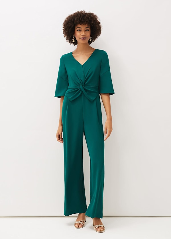 Petite Lissia Green Wide Leg Jumpsuit