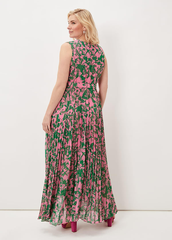 Brianna Pleated Print Dress