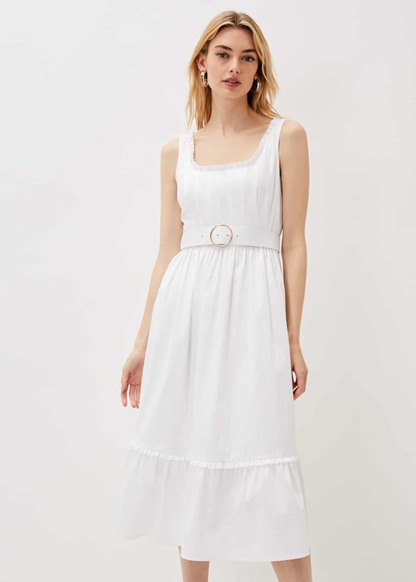 Tanya Cotton Belted Midaxi Dress
