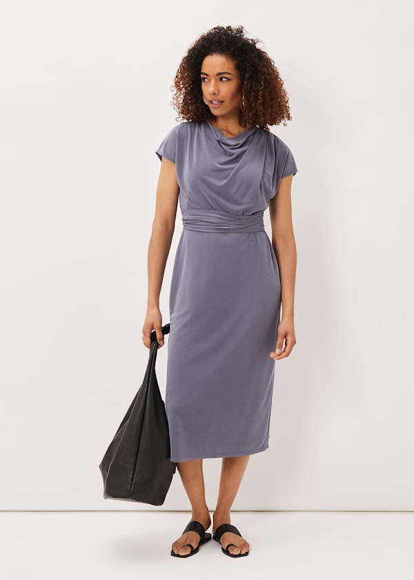 Kadence Cupro Tie Waist Dress