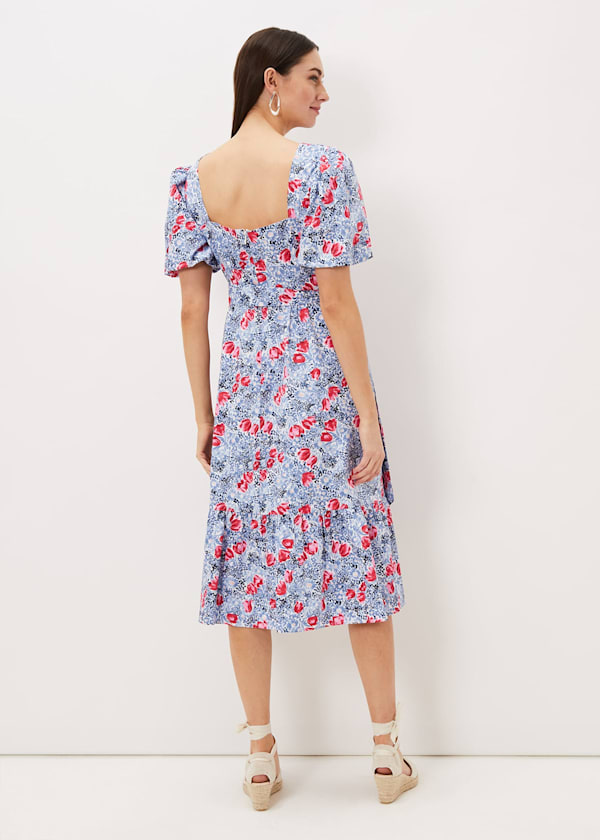 Abbiana Cotton Floral Midi Dress