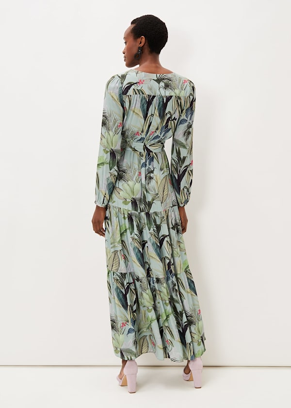 Maya Printed Tiered Maxi Dress