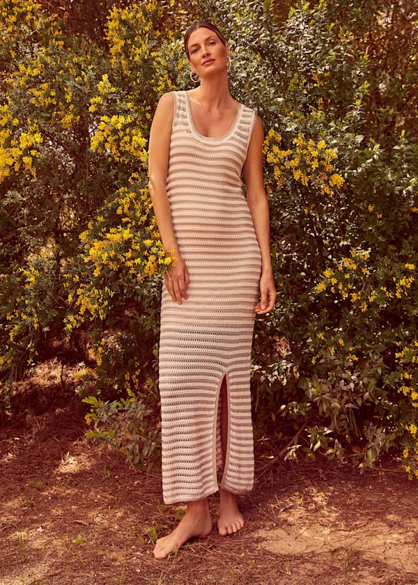 Kimmy Crochet Stripe Maxi Dress