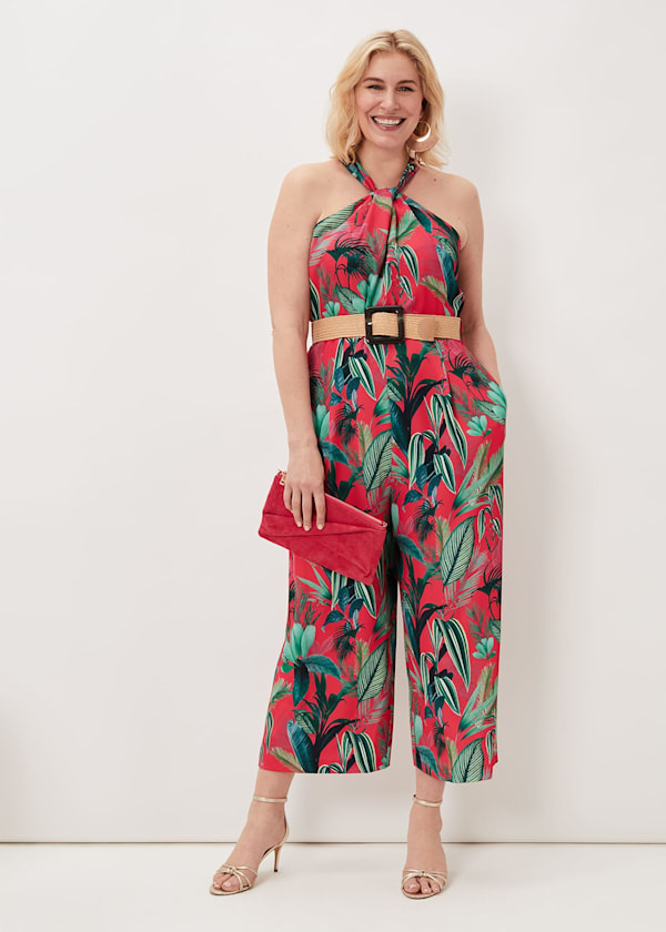 Antonia Palm Print Jumpsuit