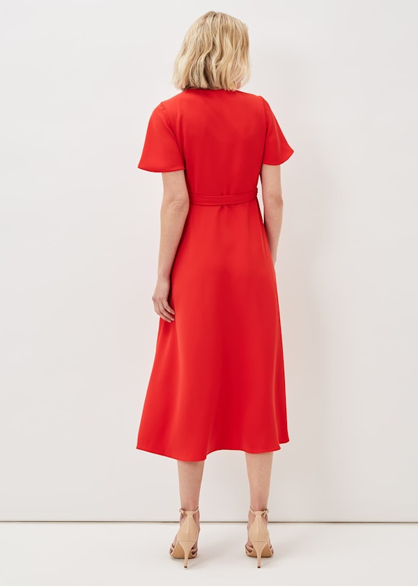 Julissa Ruffle Wrap Midi Dress