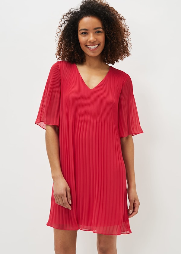 Ella Pleated Shift Dress