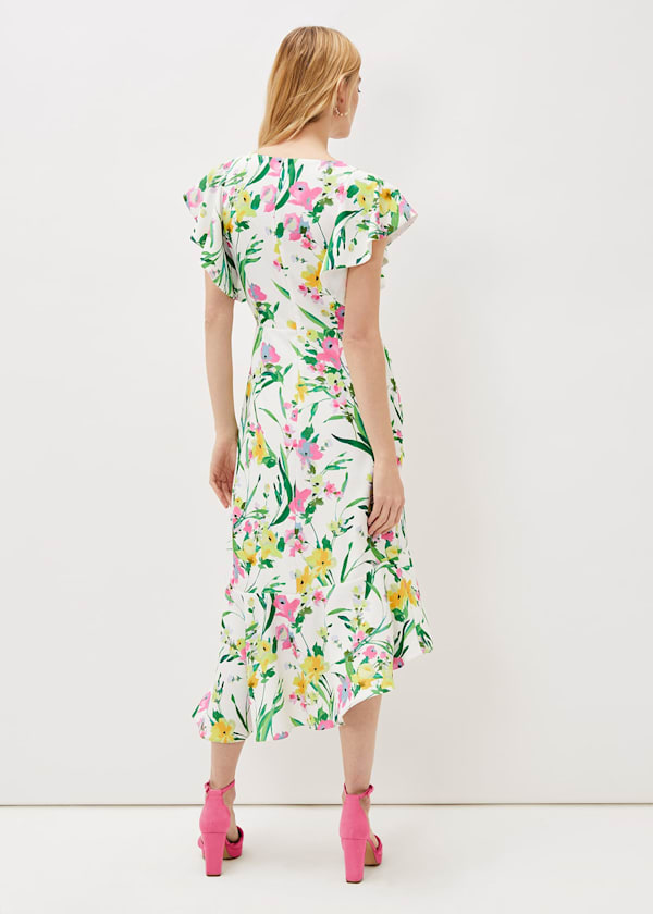 Evelin Printed Frill Hem Dress