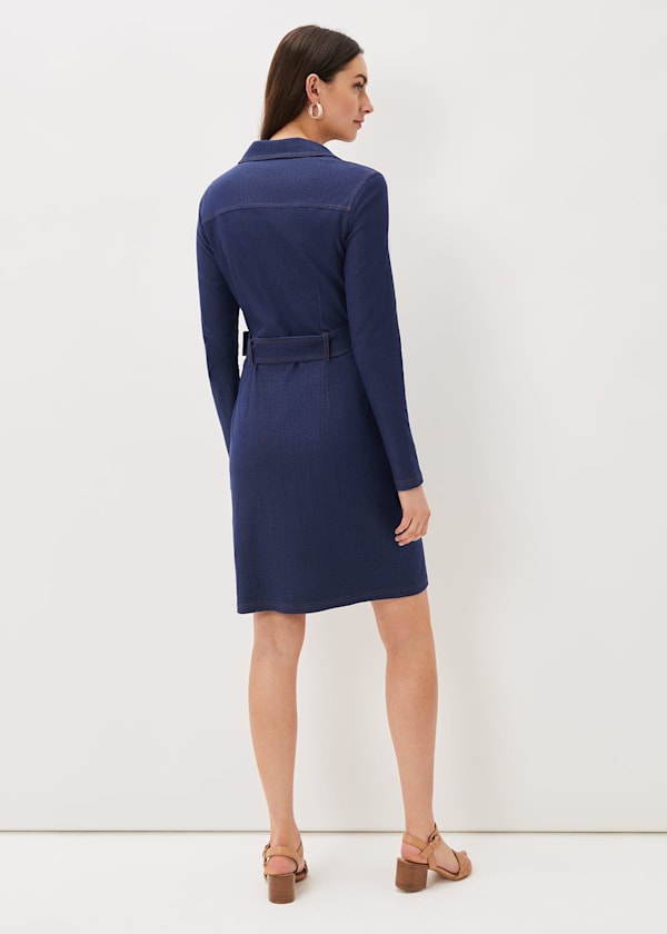 Kathryn Denim Fitted Jersey Dress