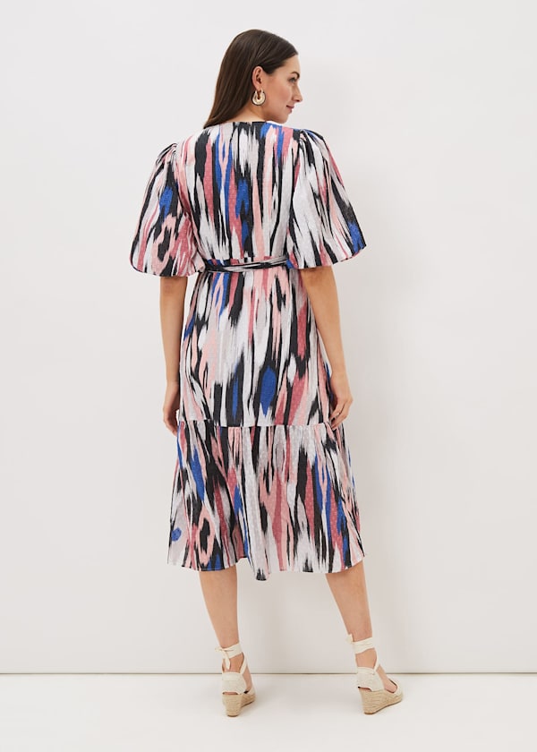 Caityln Cotton Wrap Midi Dress