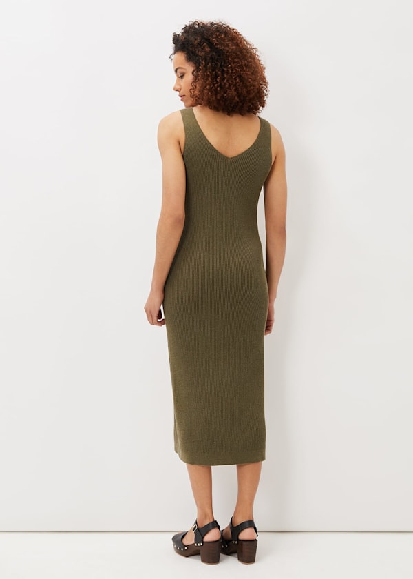 Lindan Ribbed Knit Midi Dress