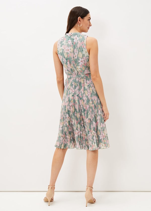 Simara Floral Pleated Dress