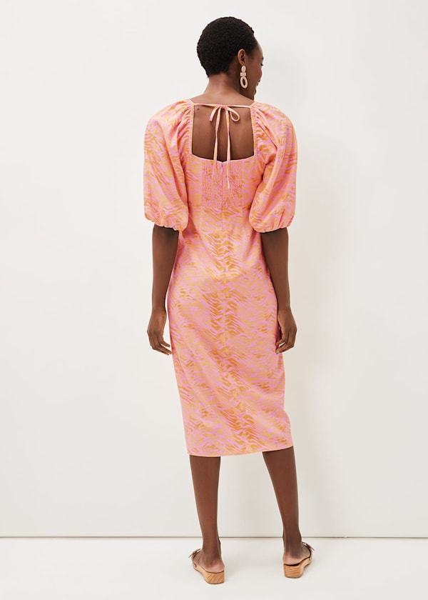 Effie Zebra Puff Sleeve Dress