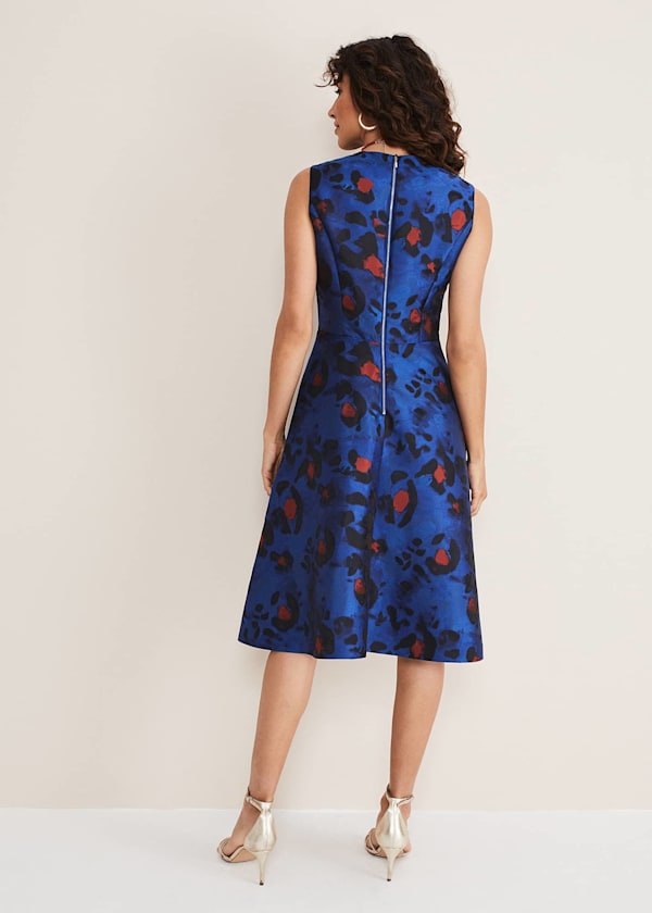 Clarisse Print Jacquard Dress