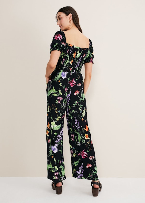 Zaylah Floral Shirred Waist Jumpsuit