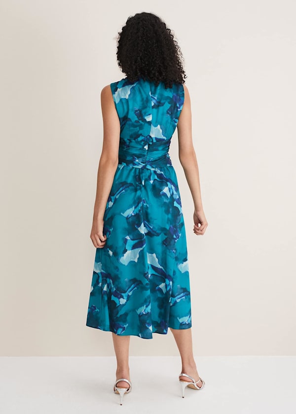 Corrin Butterfly Print Midi Dress
