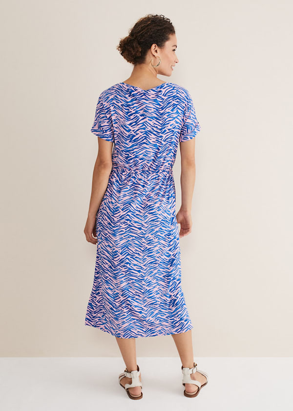 Alina Zebra Print Jersey Dress