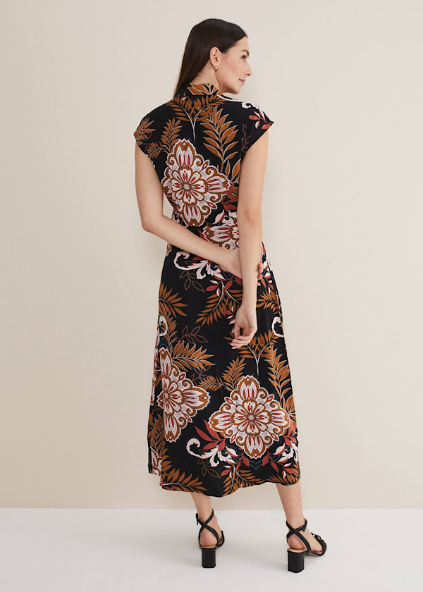 Estelle Paisley Tie Waist Dress