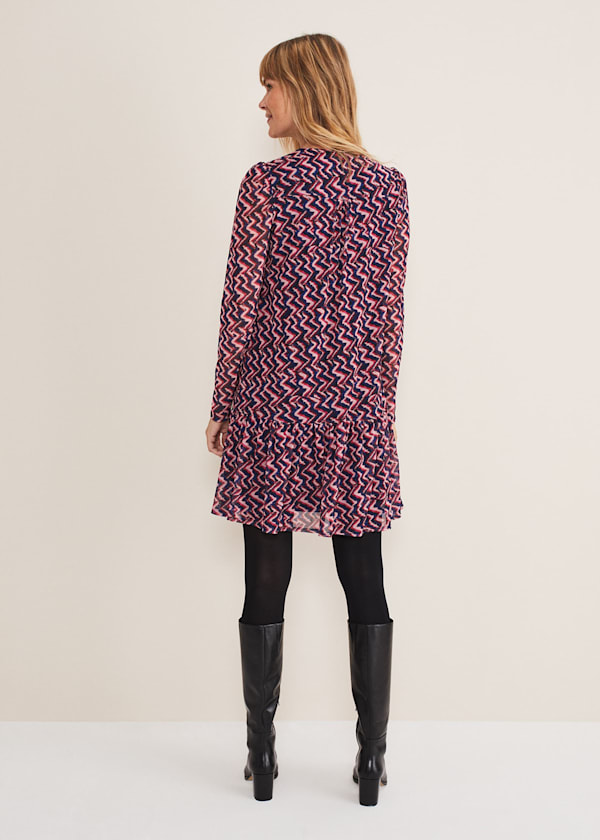 Dorathy Zig Zag Mesh Dress