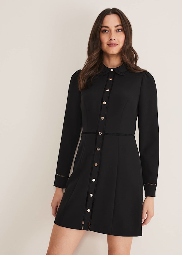 Black Tunic Dress with Statement Buttons, Phase Eight