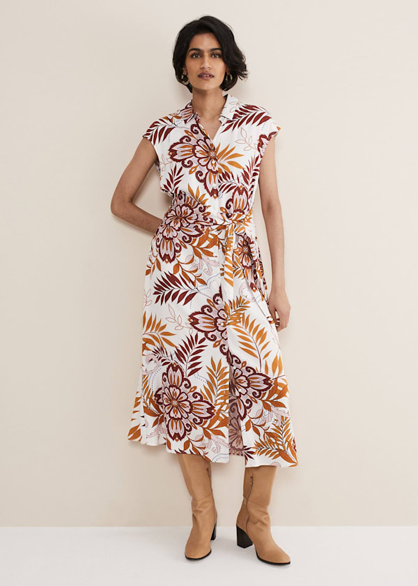 Estelle Paisley Tie Waist Dress