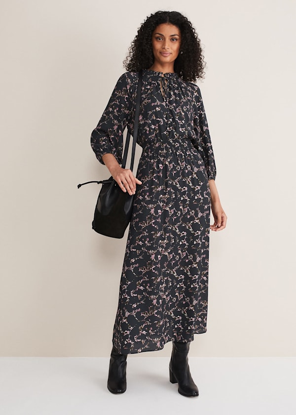 Phillipa Marble Print Midaxi Dress