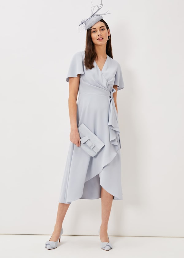 Julissa Ruffle Wrap Midi Dress