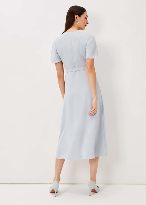 Julissa Ruffle Wrap Midi Dress
