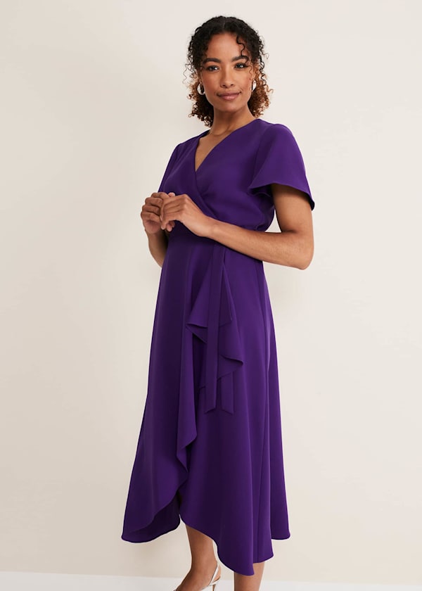 Julissa Ruffle Wrap Midi Dress