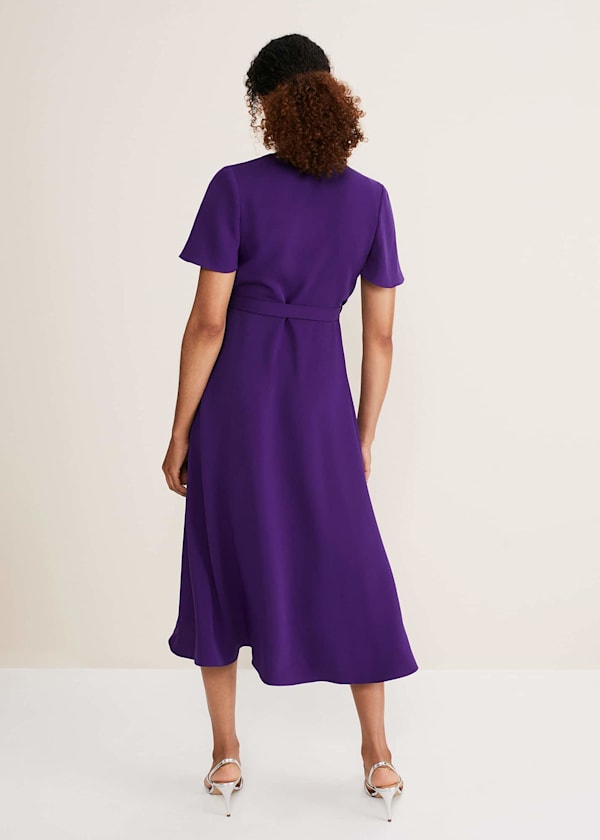 Julissa Ruffle Wrap Midi Dress