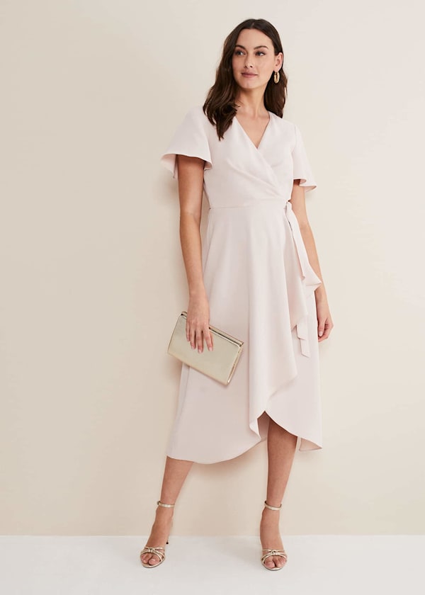 Julissa Ruffle Wrap Midi Dress