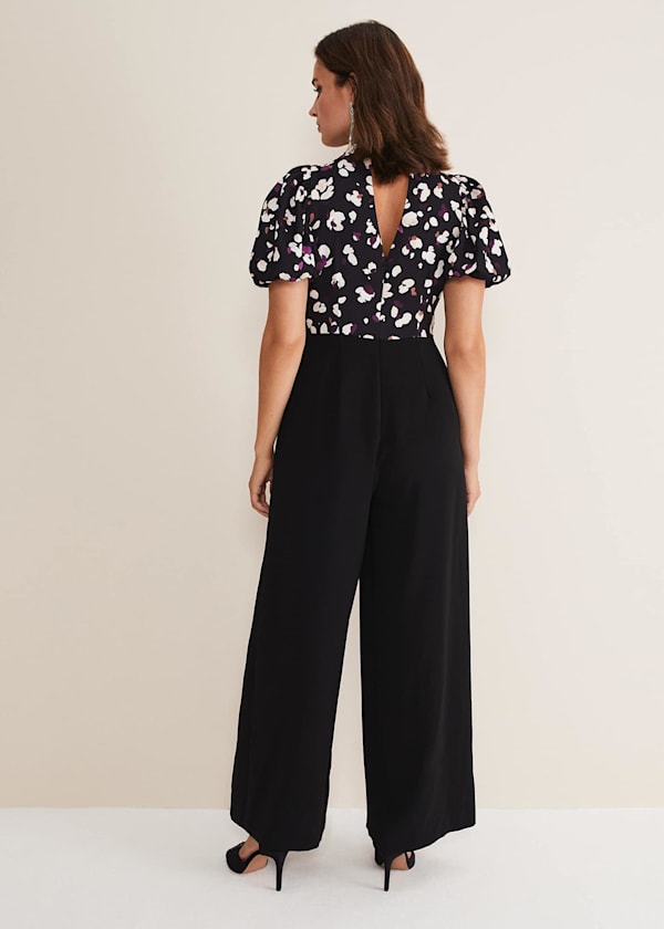 Paulina Puff Sleeve Animal Jumpsuit
