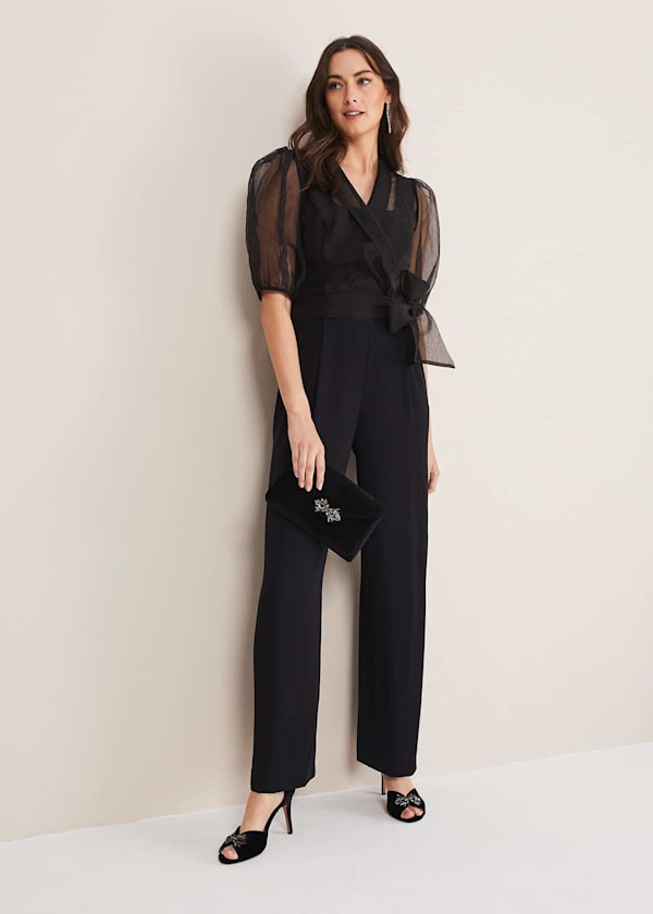 Brontie Puff Sleeve Wide Leg Jumpsuit