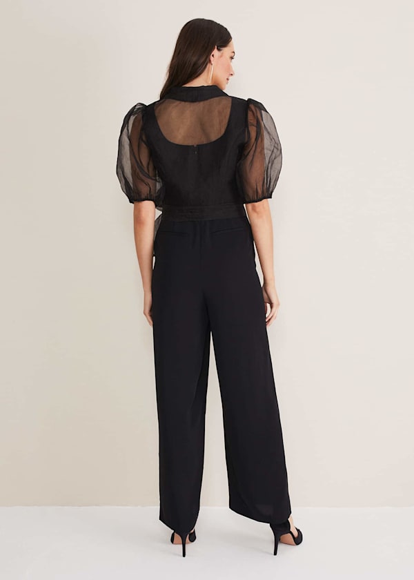 Brontie Puff Sleeve Wide Leg Jumpsuit