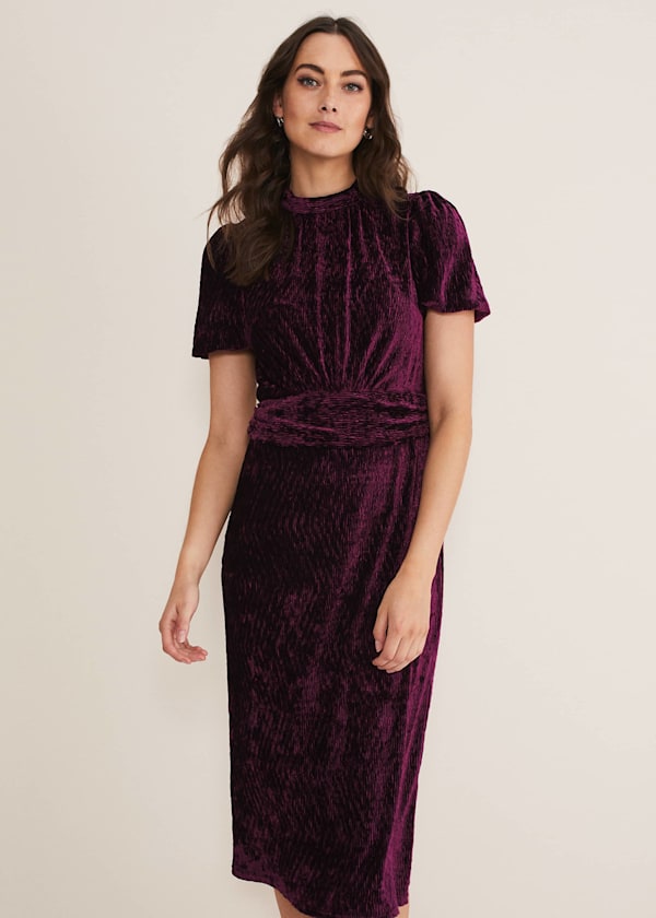 Kaylee Velvet Pleat Dress