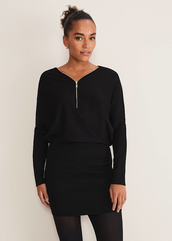 Becca Zip Neck Detail Dress