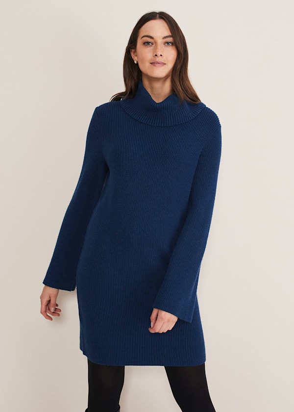 Saffie Cosy Ribbed Sleeve Knit Dress