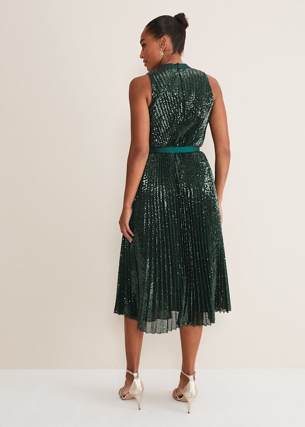 Simara Sequin Pleat Dress