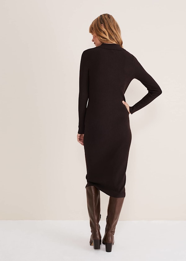 Rosa Ribbed Button Through Dress