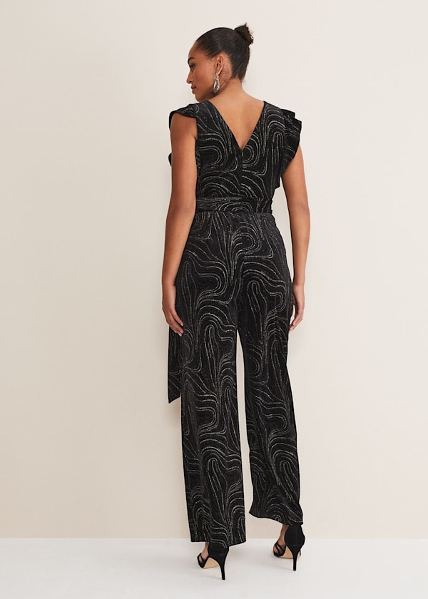 Victoriana Swirl Velvet Jumpsuit