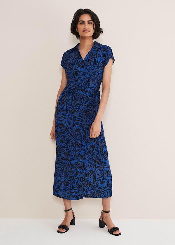 Mara Abstract Print Wrap Dress