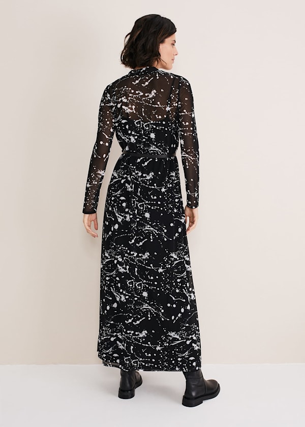 Elianna Splatter Long Sleeved Dress