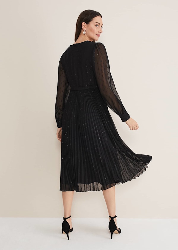 Dani Shimmer Pleat Dress