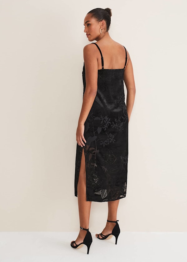 Fayette Textured Velvet Slip Dress