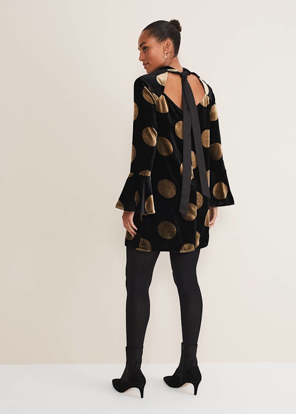 Aylin Spot Bell Sleeve Dress
