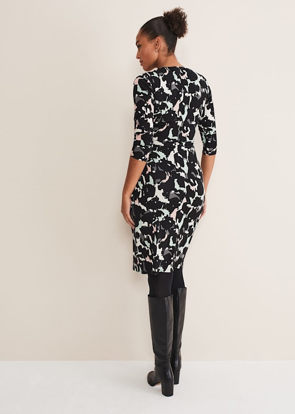 Lanor Wrap Printed Jersey Dress