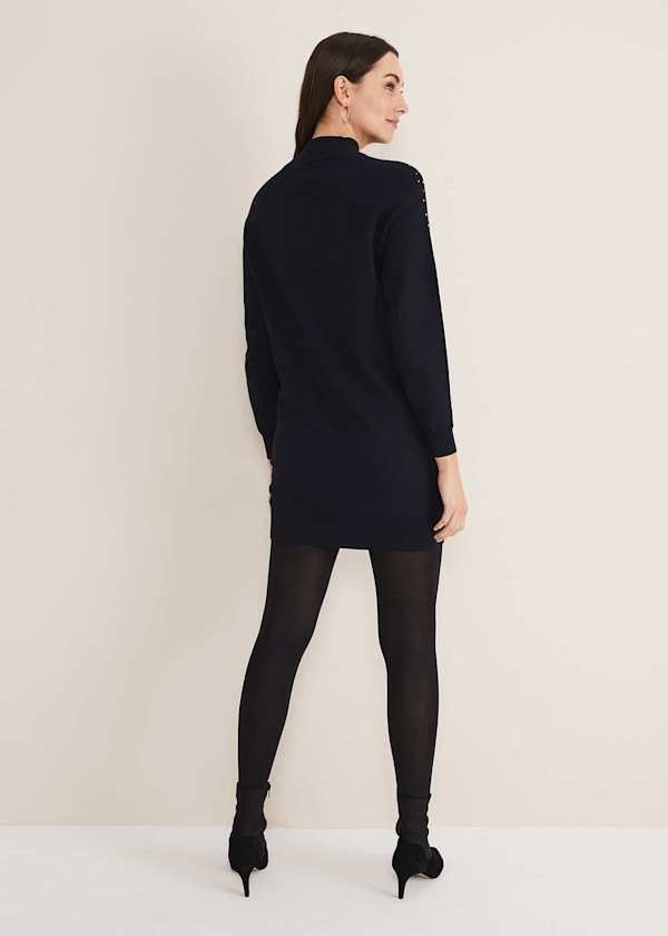 Helena Gold Stud Knit Dress