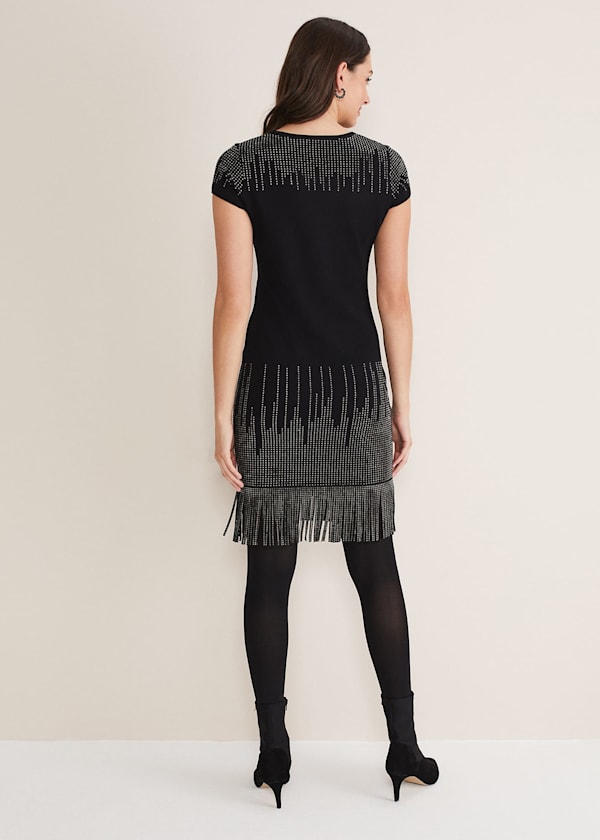 Florie Fringe Knitted Dress