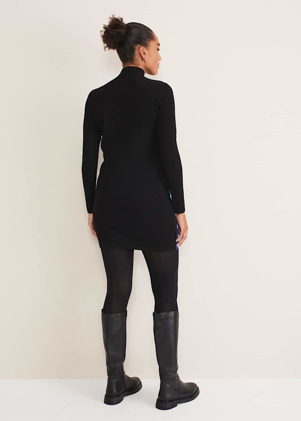 Arden Zip Detail Colour Block Knit Dress
