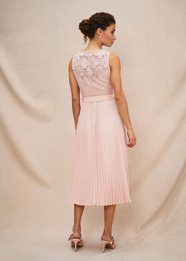 Kassidy Lace Bodice Pleat Dress